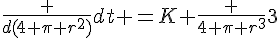 \frac {d(4 \pi r^2)}{dt} =K \frac {4 \pi r^3}{3}